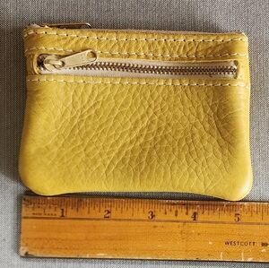 Portland Leather zip change pouch, sunflower